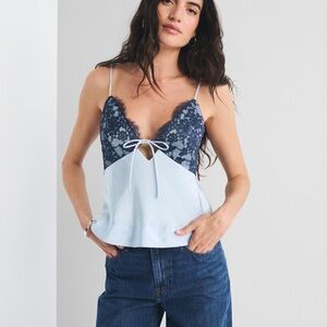 Abercrombie & Fitch REVERSIBLE Lace-Trim Silk Tank